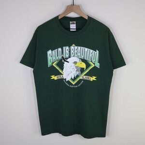 Vintage‎ Alaska Raptor Center Bald Eagle T-Shirt Size Large Green